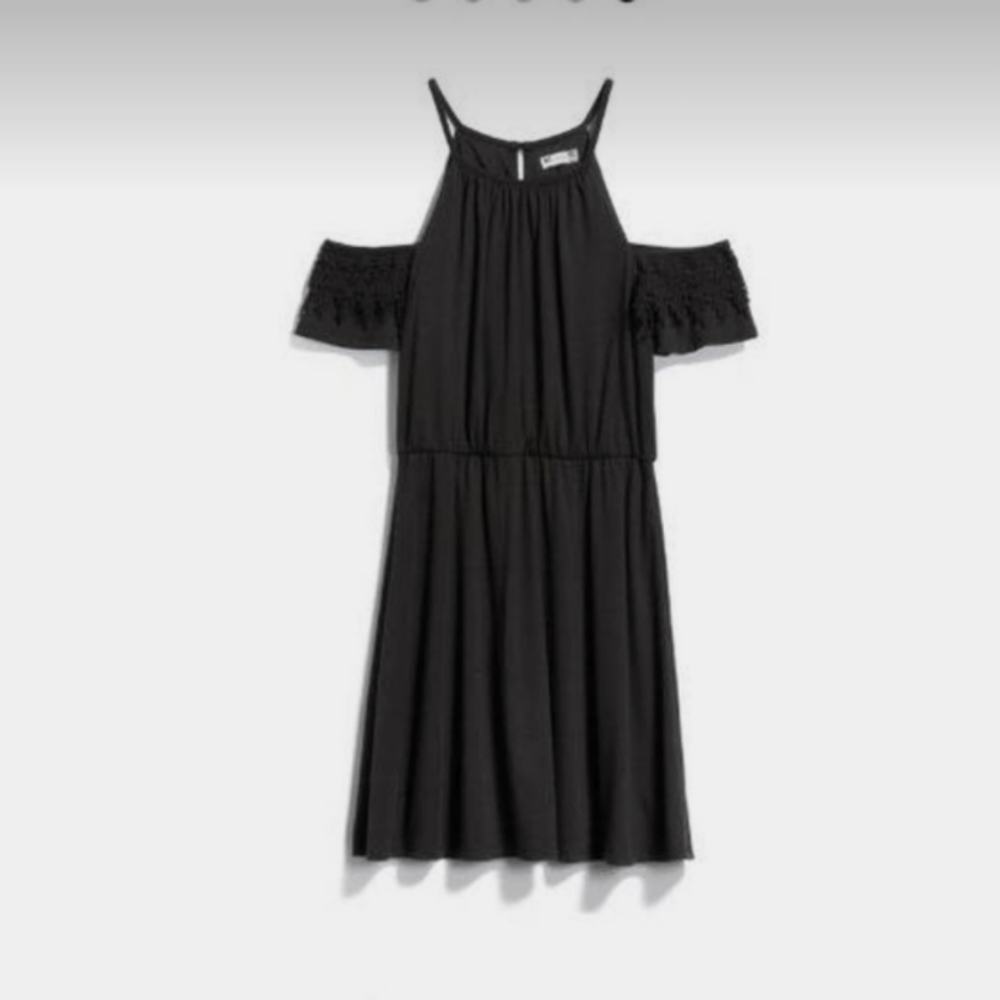 Kut From The Kloth Black Dina Cold Shoulder Crochet Detail Knit Dress Si…